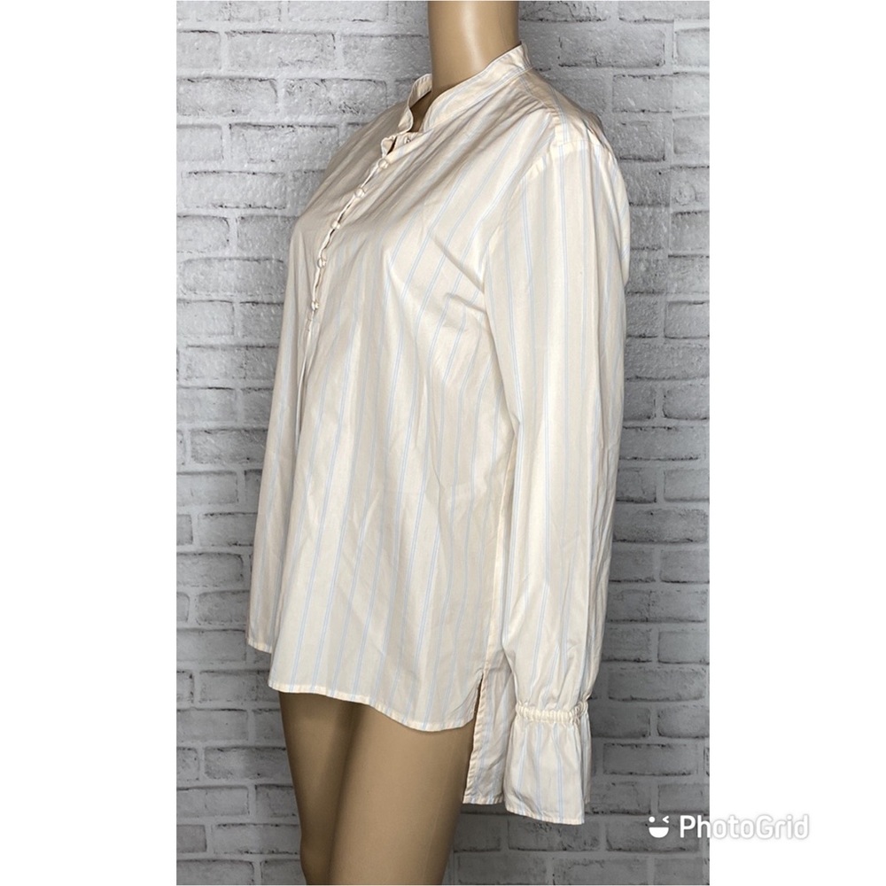 Frame Ruffle Cuff Popover Stripe Top - image 2